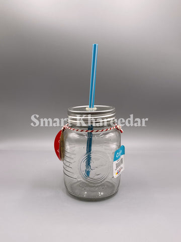 Ziba 400ml Glass Ditox Mug with Straw - Sipper