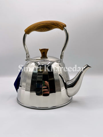MGFR Stainless Steel Tea Kettle with Wooden Handle – 18/10 Capsule Bottom + Tea Infuser