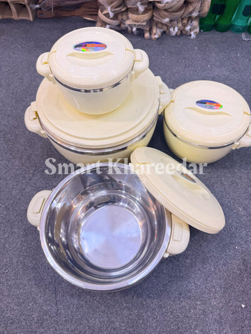 4pc Wok Hot & Cool HotPot Set | Insulated Stainless Steel Food Warmer