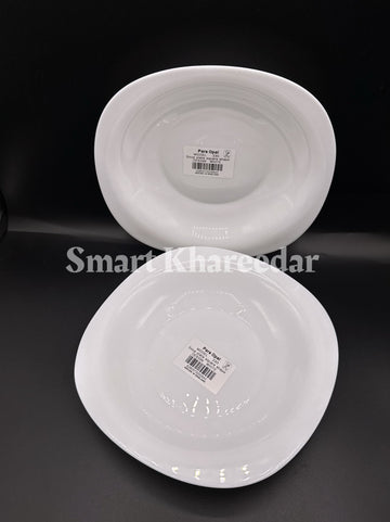 Marble Stone Soup Plate Square - Paras Opal Salan Plate