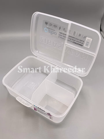 Ziba 3 section Plastic Storage Container with locks