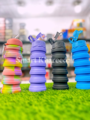 500ml Foldable Silicone Colored Water Bottle - Smart Khareedar