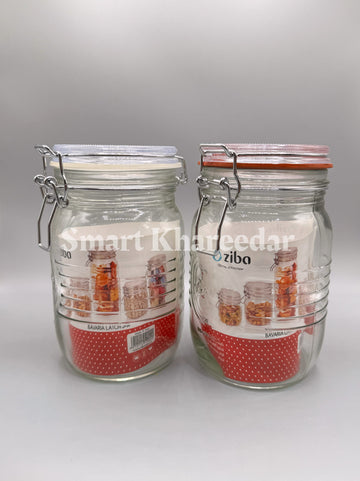 Ziba 1.5kg Glass Bavaria Latch Jar - Steel Lock