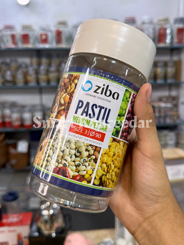 1kg Ziba Plastic Airtight Pet Jar - Size 2