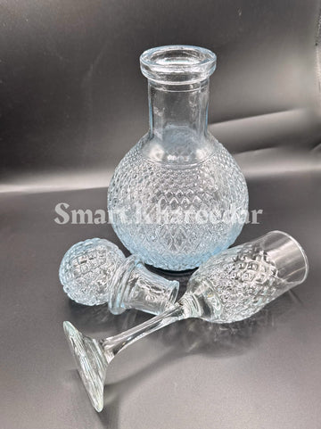 Antique Crystal Clear Glass Water Set