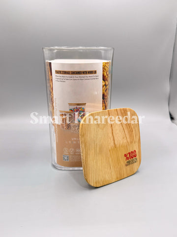 Ziba Acrylic Airtight 1.7L Jar with Wooden Bamboo Lid