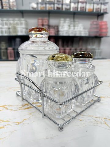 Acrylic Sugar ,Salt & Paper pots - Smart Khareedar