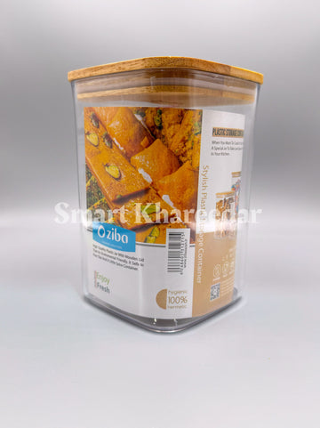 Ziba Acrylic Airtight 1.4L Jar with Wooden Bamboo Lid