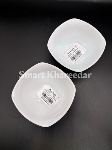 White Marble Stone 12cm Square Bowl - Pathar Katori