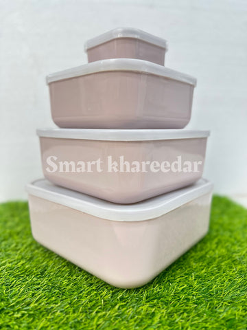 Ziba 4pc Large Airtight Plastic Bowl Set - Smart Khareedar