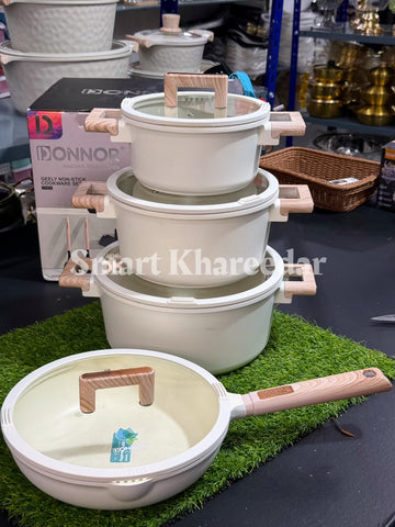 Donnor 13pc Marble Coated Premium Cookware Set | Die-cast Geely Granite