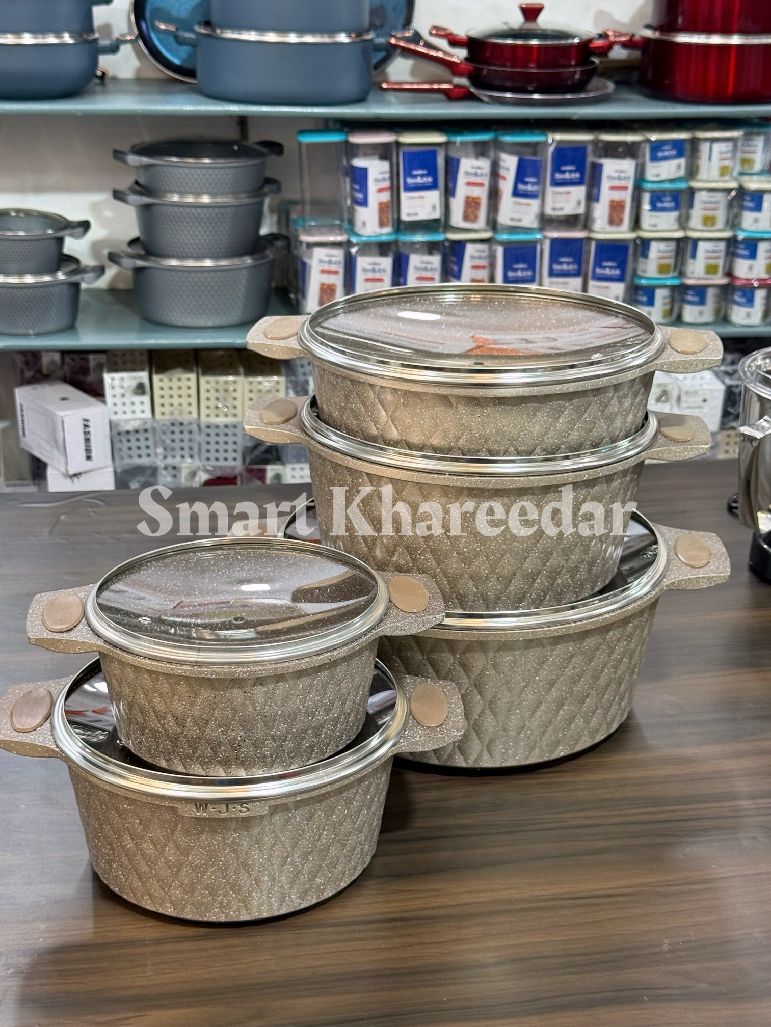 10pc WJS Granite Die Cast Cookware Set