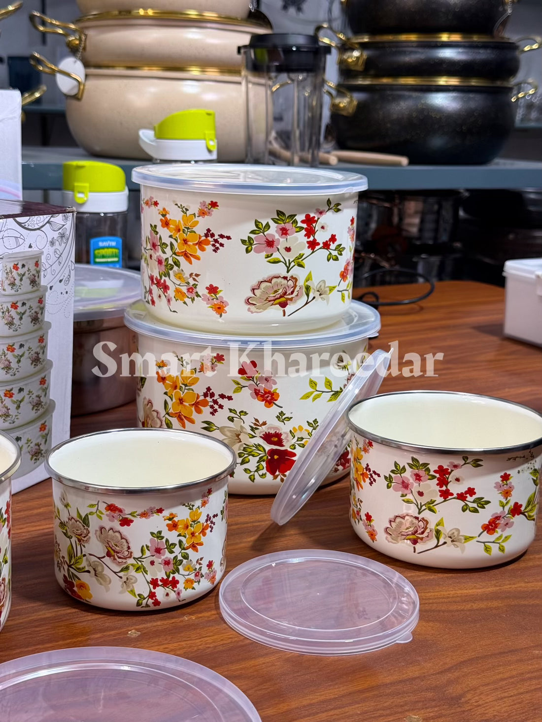 5pc Enamel Airtight Bowl Set (10/12/14/16/18cm)