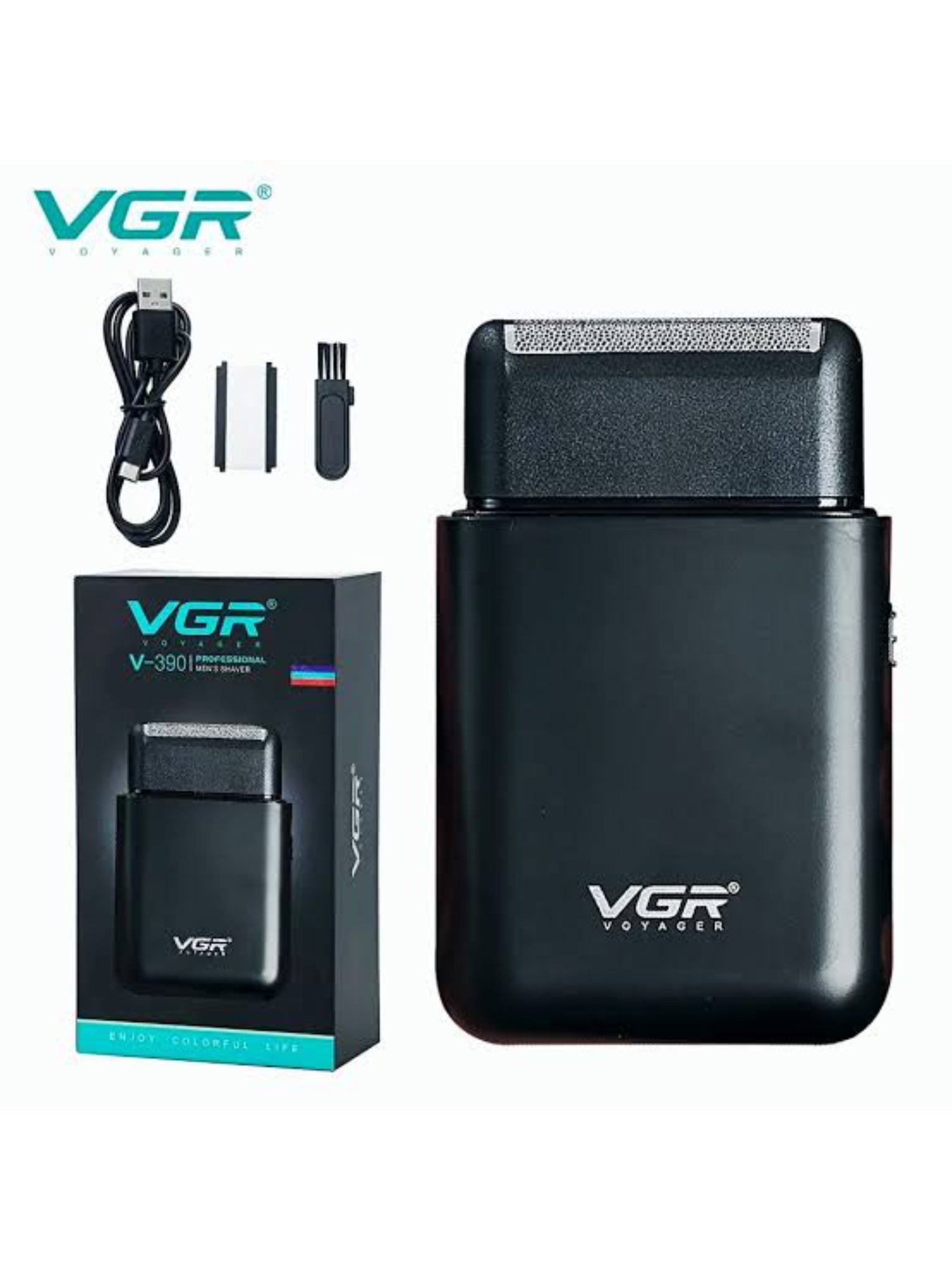 VGR V-390 Professional Electric Ultra Thin Shaver Rechargeable Razor for Face Care Beard Trimmer Reciprocating Blade with USB for Men's