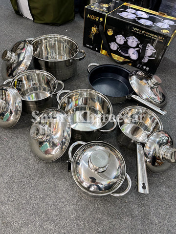 MGFR® 12-Piece Stainless Steel Cookware Set (MR-755G)