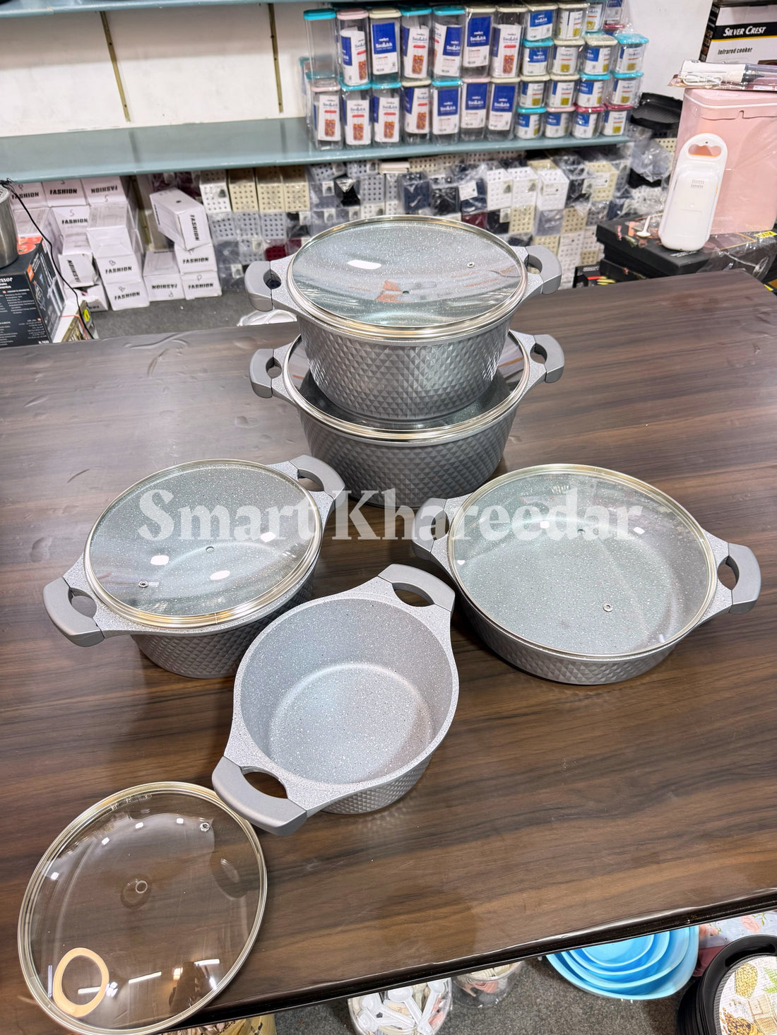 10pc WJS Granite Die Cast Cookware Set
