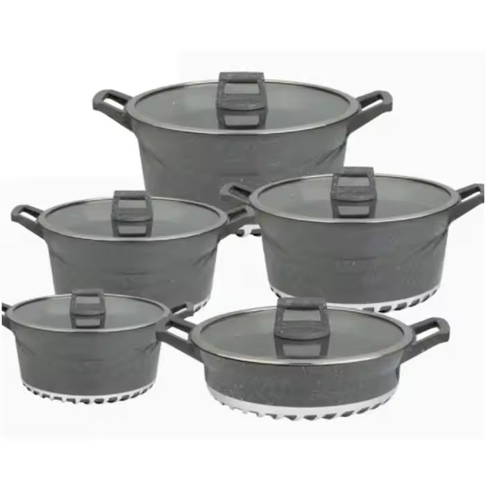 LUCKYARIN 10pc Non-Stick Granite Cookware Set