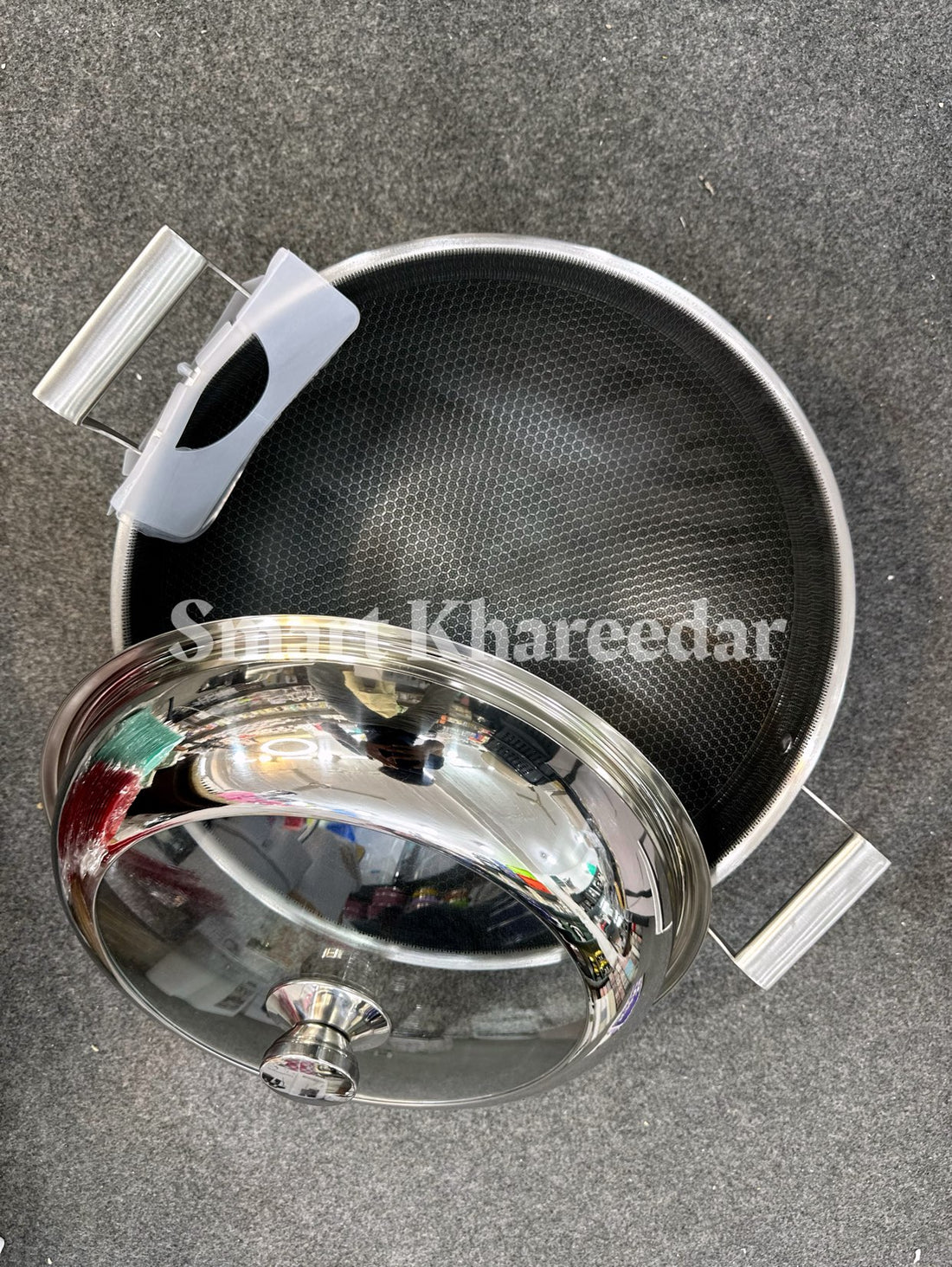 Jumbo Size LaserCutting HoneyComb Karahi with Lid - Handi