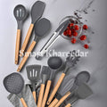 12 pcs Silicone Cooking Spoon Set with stand - Smart Khareedar