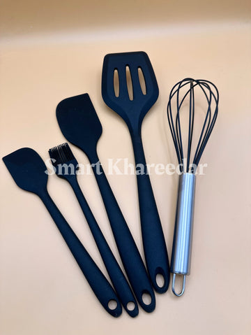 5 Pc Silicone Cooking Spoon Set | Utensils