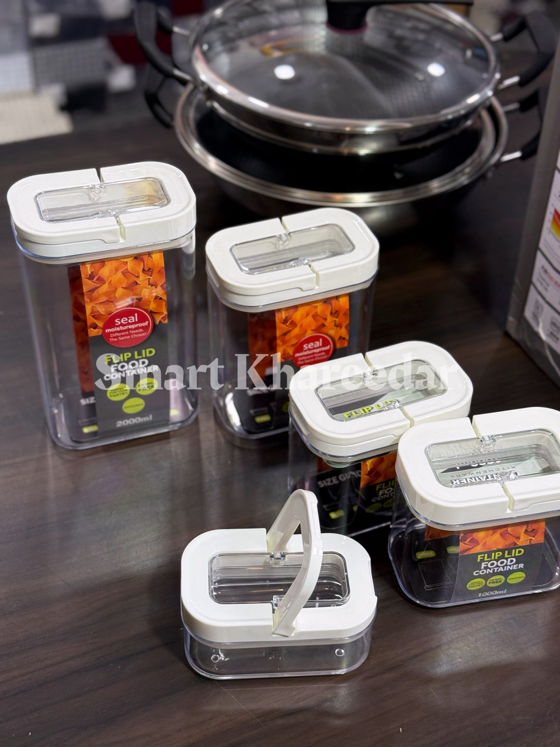 5pc Flip Lid Food Container Jars | Airtight Jars
