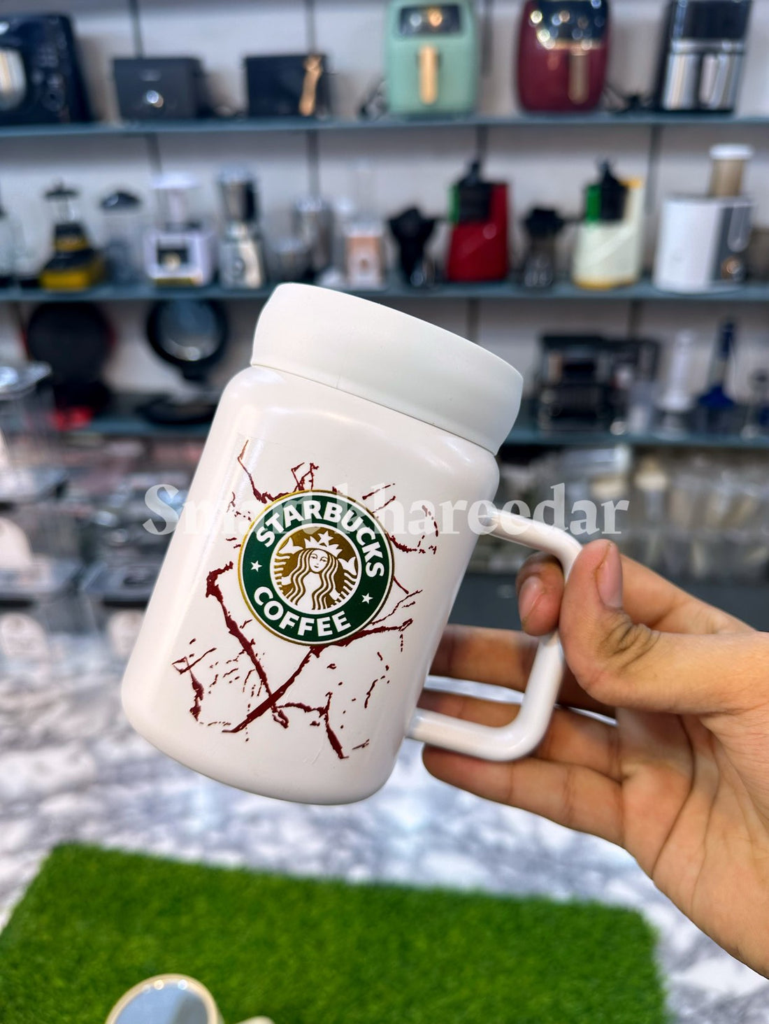 Starbucks Ceramic Mug with Mirror Lid