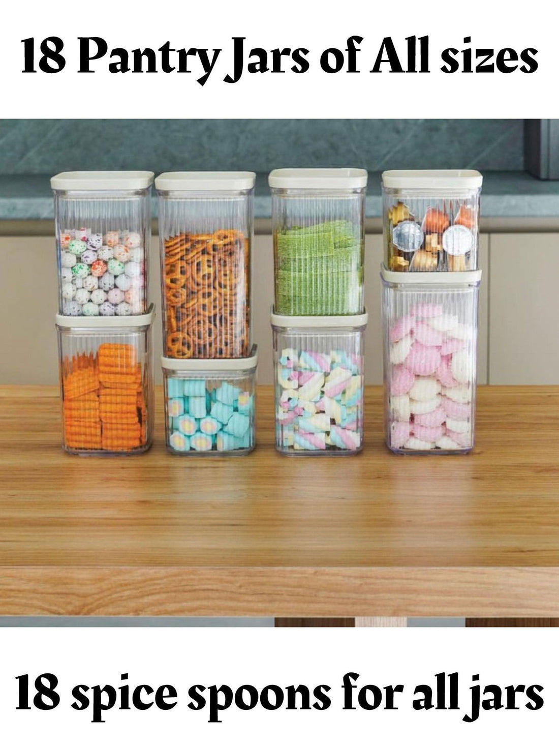 18 All SIZES Pantry Jars & Spoons DEAL - Smart Khareedar