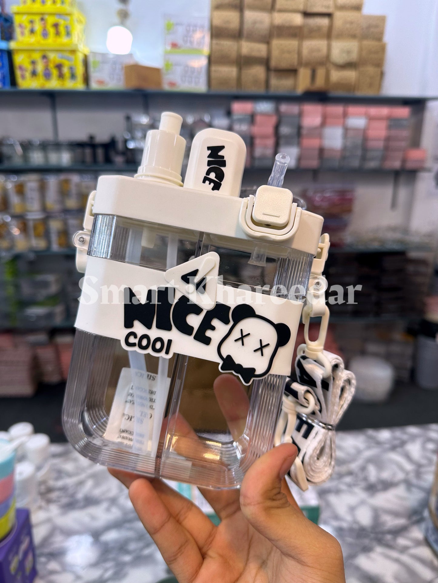 NoteBook Acrylic Sipper + Water Bottle with Strap