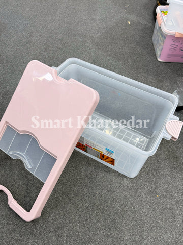 Ziba 10Kg Rice and Bread Plastic Organiser with Sliding Door and Measuring Cup