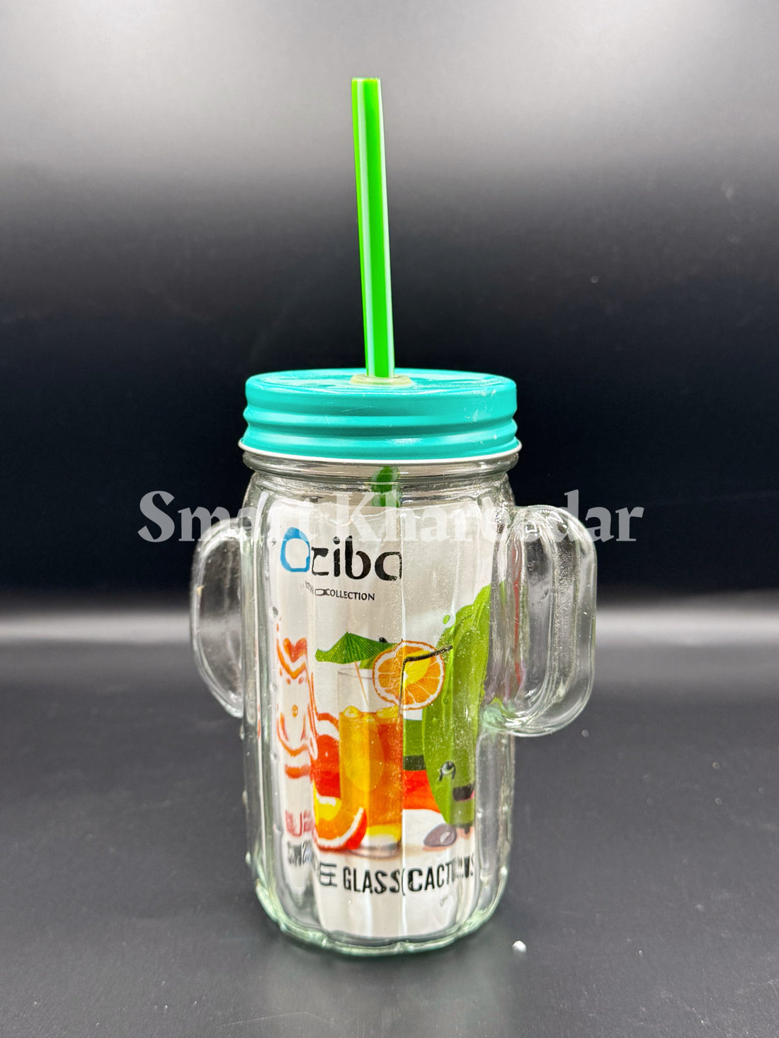 Beautiful Ziba  Glass Juice Mug with Colorful Lid