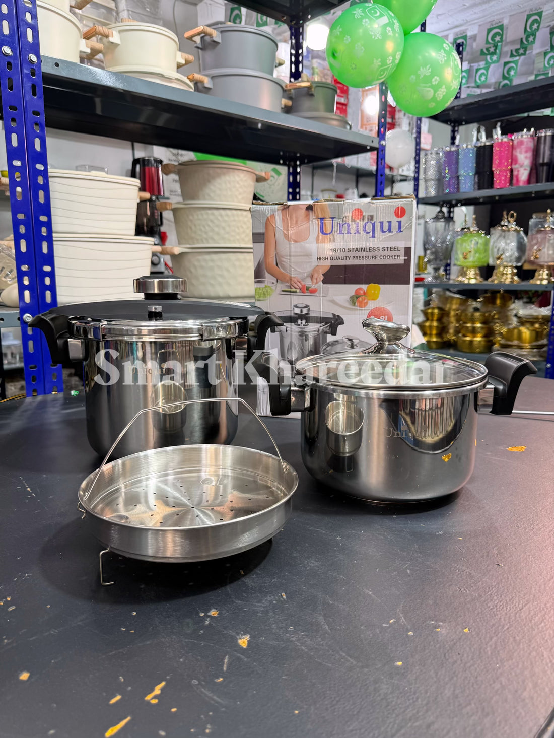 Uniqui 6L+8L Stainless Steel 18/10 Automatic Pressure Cooker | Cooking Pots & Steamer