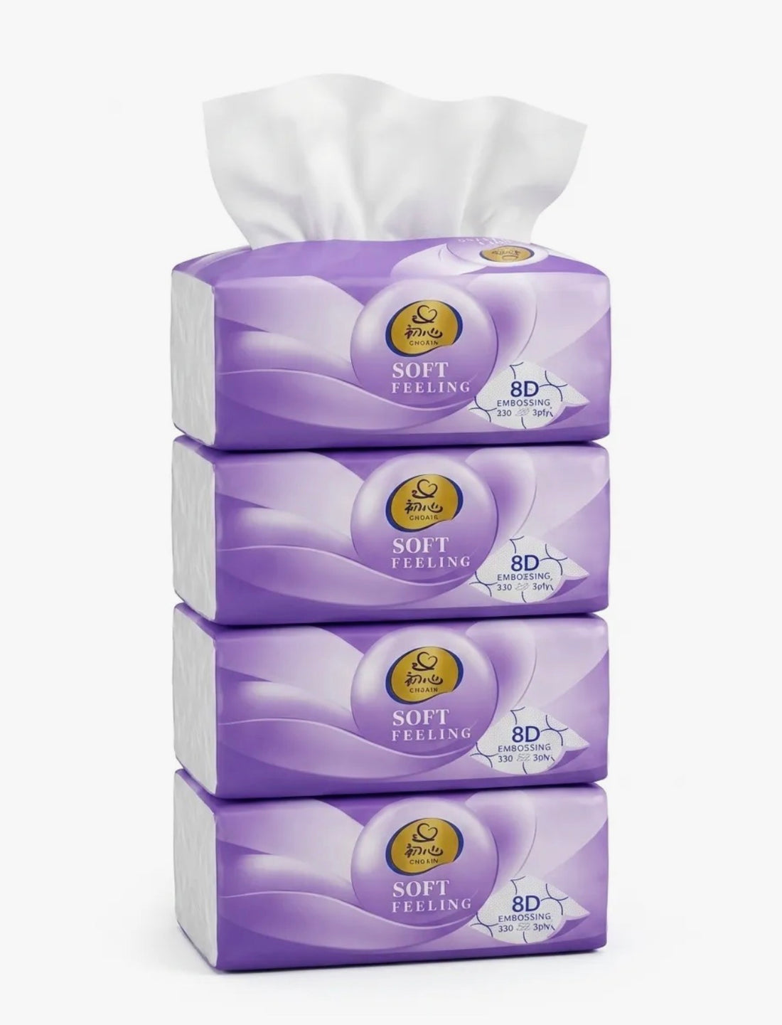 Grace 3-Ply 8D Embossed Facial Tissue Box | 500 Sheets 260x190mm | 100% Pure Pulp Premium Soft Tissue | Multipurpose for Home, Office & Car | Napkins