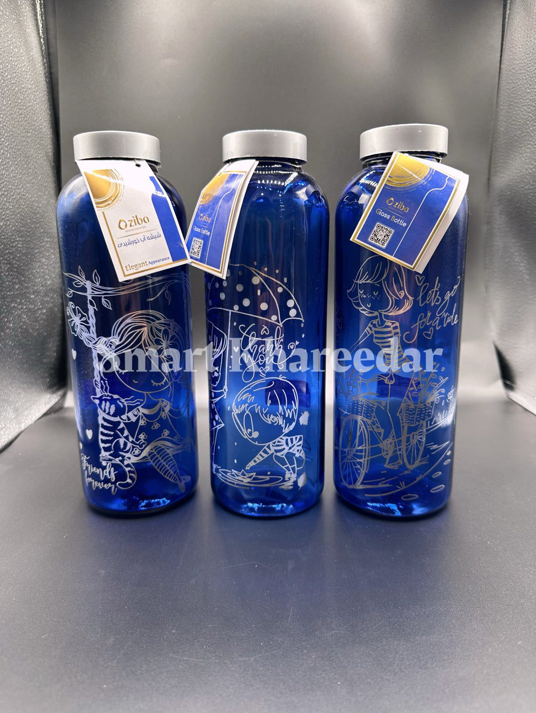 Ziba Khorshidi Bottle Candeloos (Blue Glass, 1 L capacity)