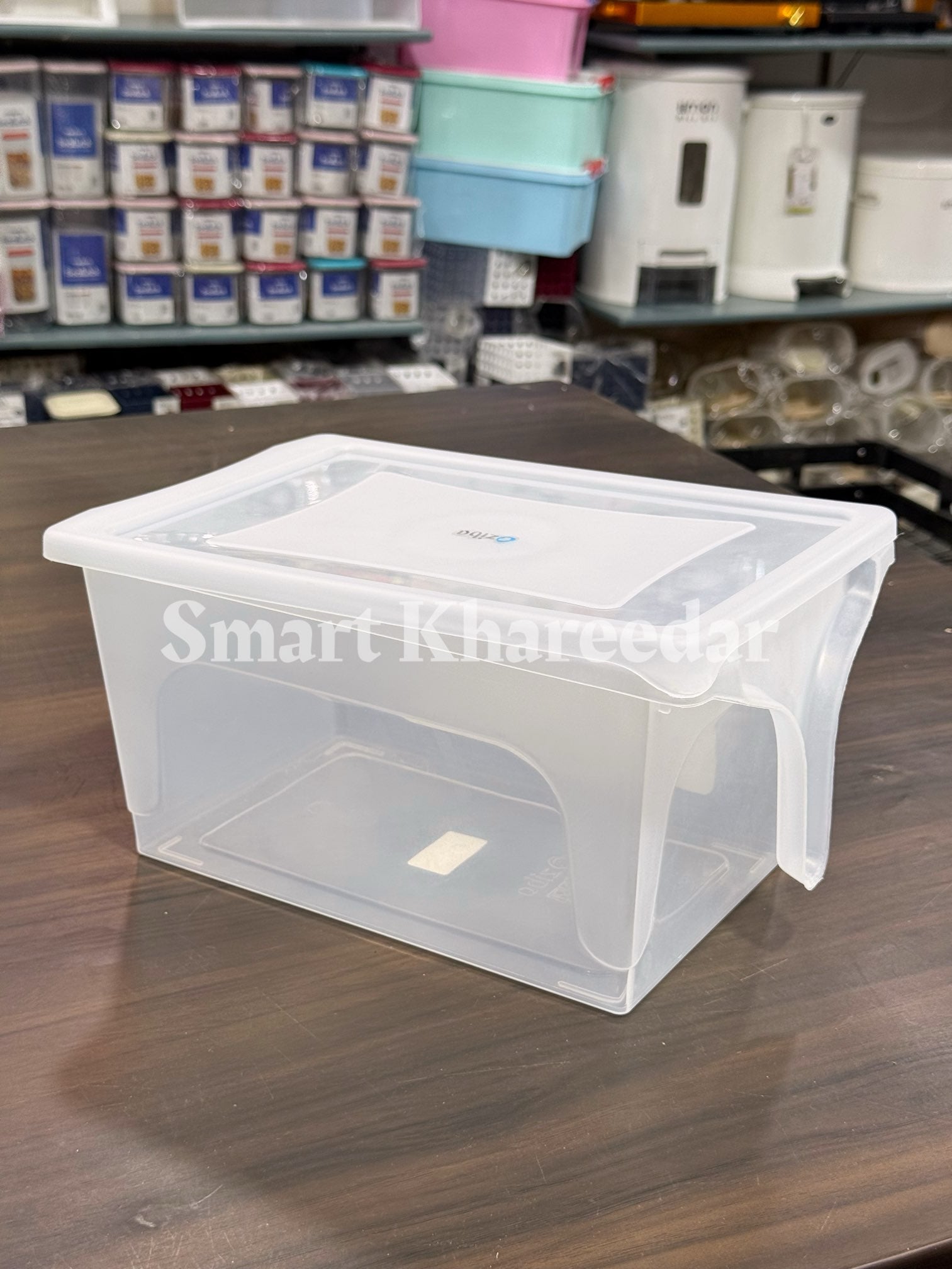 5L Ziba Transparent Plastic Organizer with Handle & Lid - Premium Quality