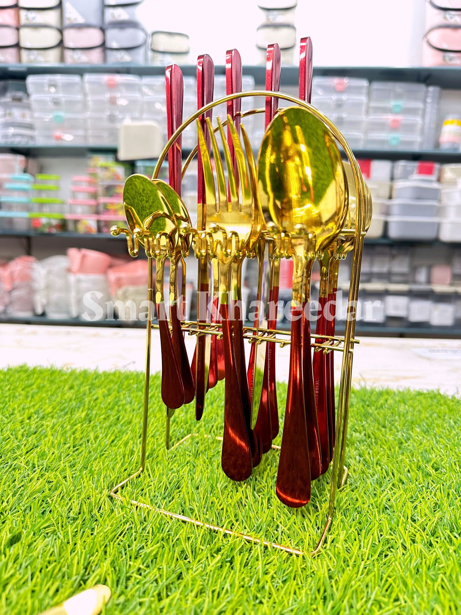24 pcs Luxury Golden Cutlery Spoon Set [6 PERSON] - Smart Khareedar