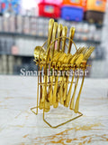 24 pcs Luxury Golden Cutlery Spoon Set [6 PERSON] - Smart Khareedar