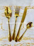 24 pcs Luxury Golden Cutlery Spoon Set [6 PERSON] - Smart Khareedar