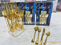 24 pcs Luxury Golden Cutlery Spoon Set [6 PERSON] - Smart Khareedar