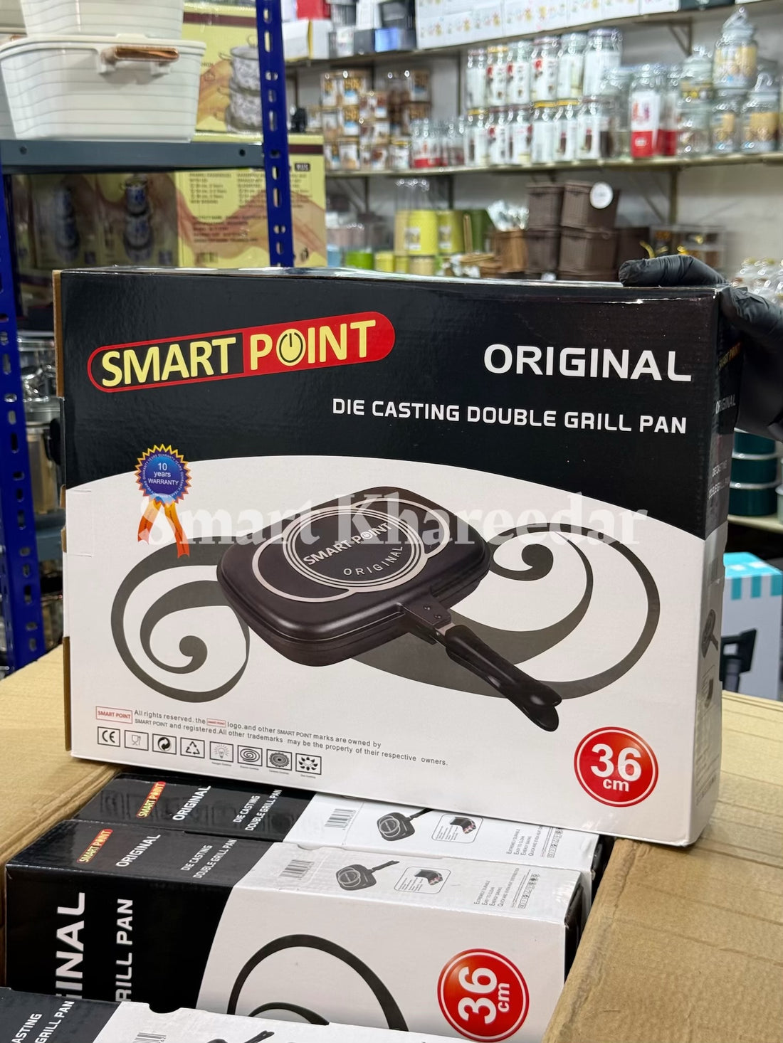 Smart Point 36cm Original Die-Cast Double Grill Pan | Heavy Weight