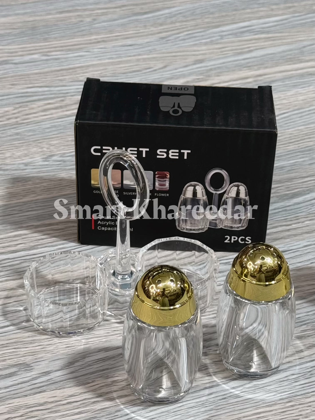 2pc Golden Salt & Pepper Shaker Set | Cruet Set