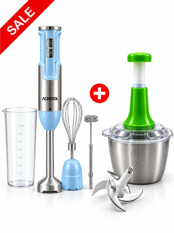 Aicok Blender Stick Set 4in1 + FREE 2L Steel Push Chopper DEAL