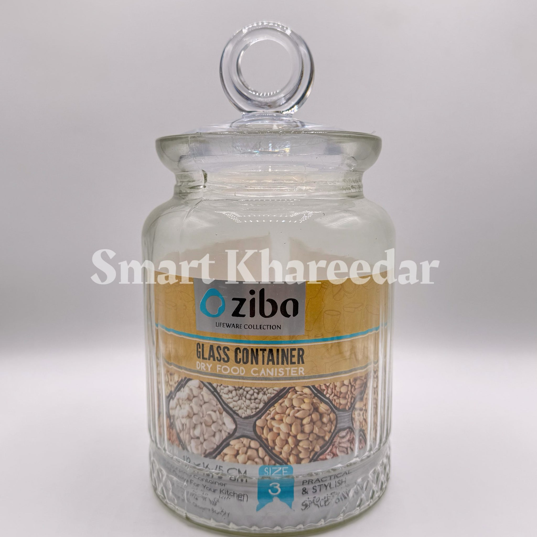 1kg Ziba Glass Canister Jar - Size 3