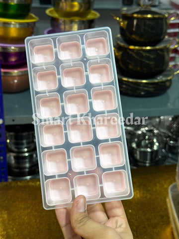 18-boxes Silicone Ice Cube Tray with Plastic Lid