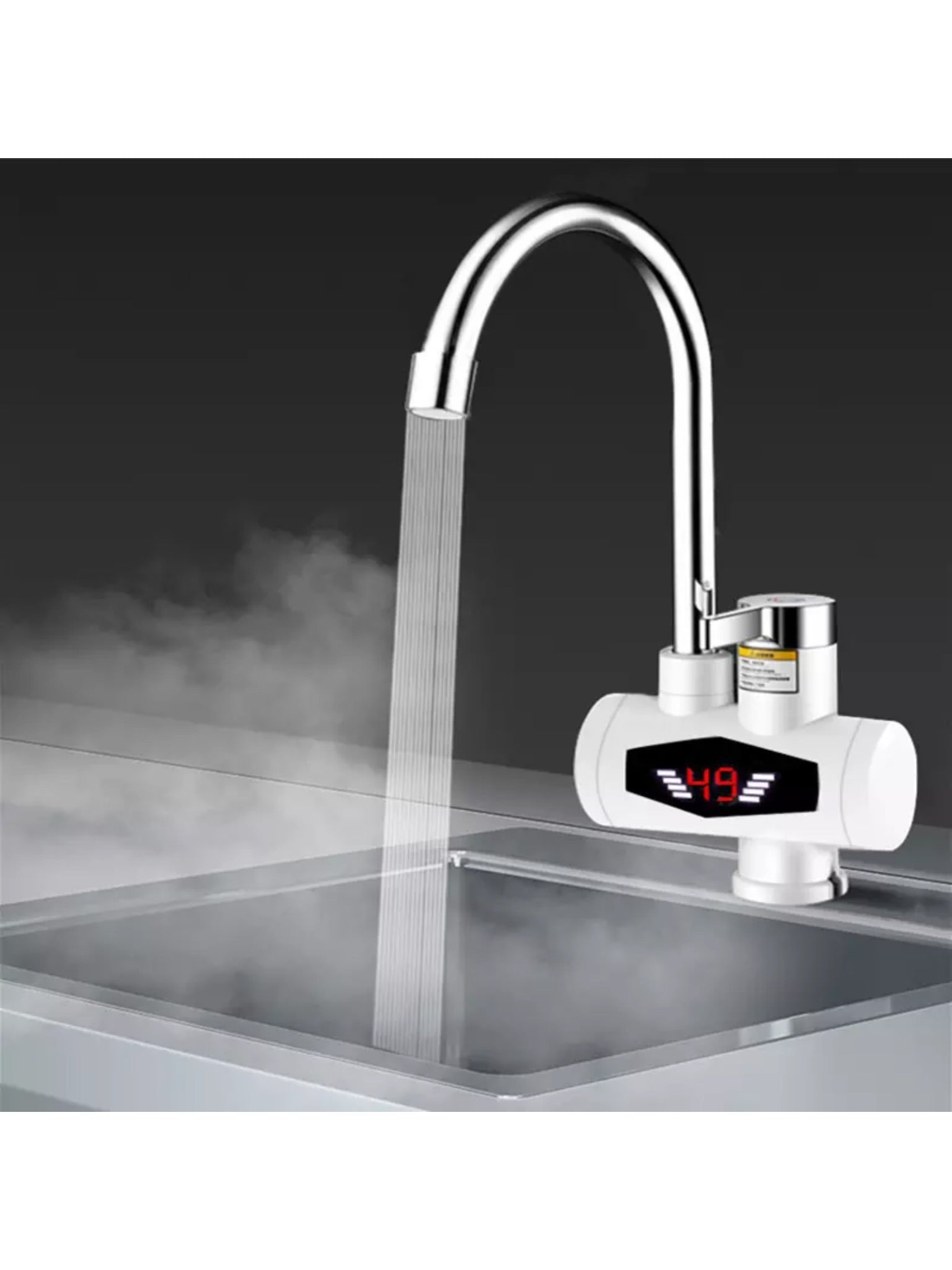 Sunlight Instant Water Heating Faucet - Lot Imported, Hot Water Tap Instant Heating Electric Water Heater Faucet, instant electric water heater tap, instant electric geyser, Electric Water Tap, Water Heater, Digital Display with Shower Head for kitchen an