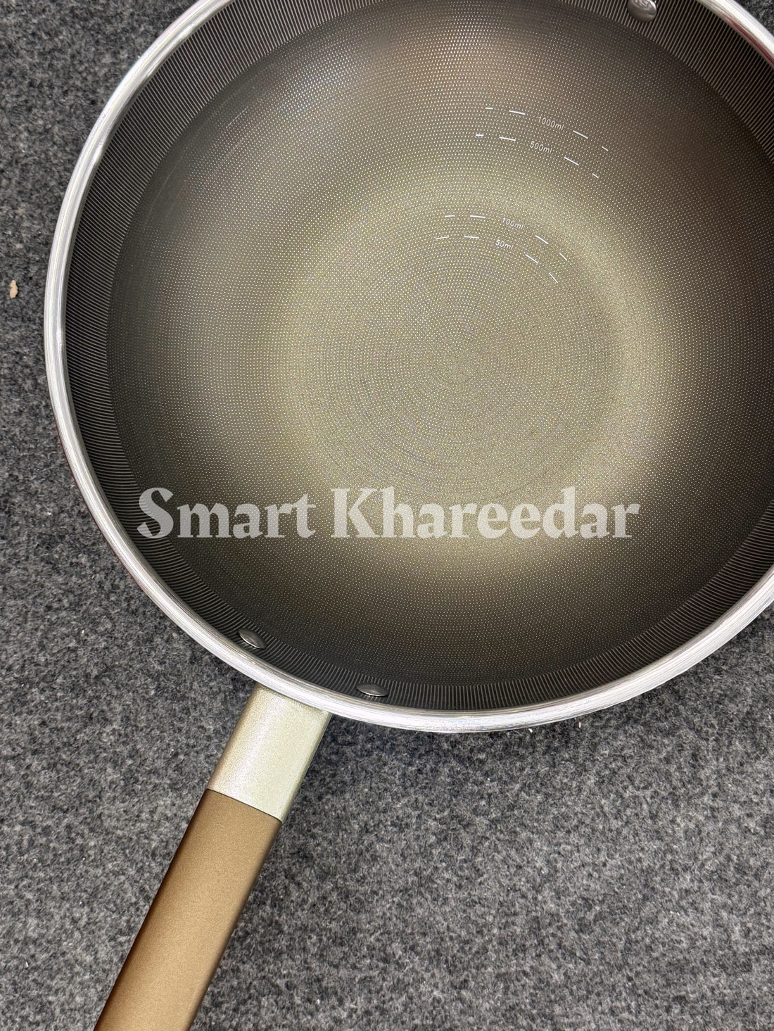Titanium Non-Stick Karahi Wok Pan – 34cm | Dual Handle (Long & Short) Heavy-Duty Design
