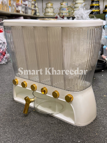 10kg Acrylic Imported Cereal Dispenser | Golden Rice Dispenser Box