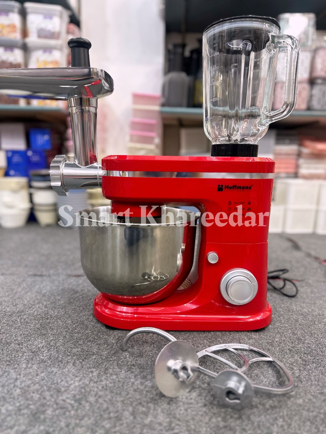 Hoffmans 3in1 Stand Mixer HM-8085 | Qeema Machine + Blender Jug + Dough Maker