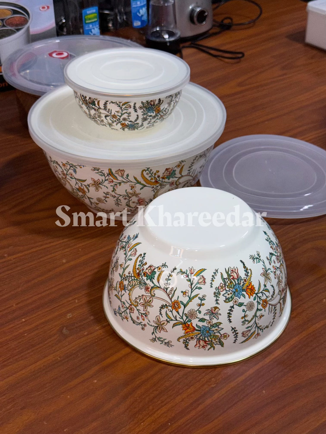 3pc Enamel Airtight Bowl Set 16/22/26cm