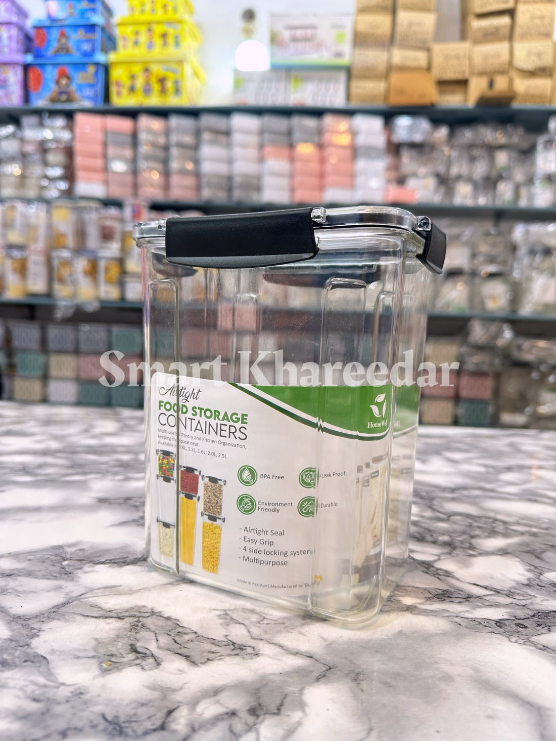 4 Lock Airtight Plastic Jar (1.6L) | Size 3