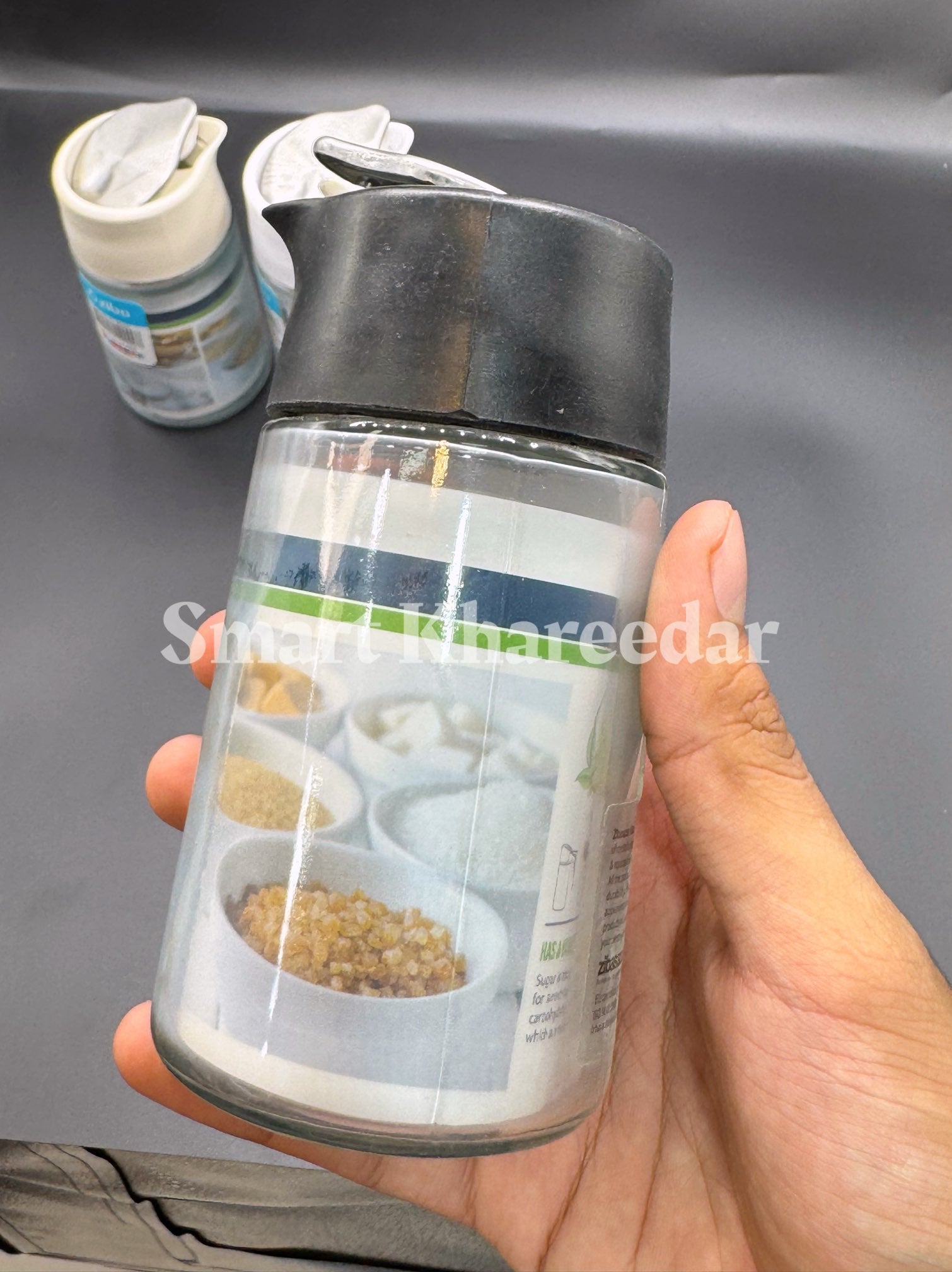 Ziba Glass 300ml Sugar pot with Button Opening